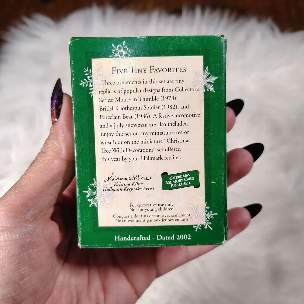 Vintage Hallmark 2002 Miniature “Five Tiny Favorites” Ornaments